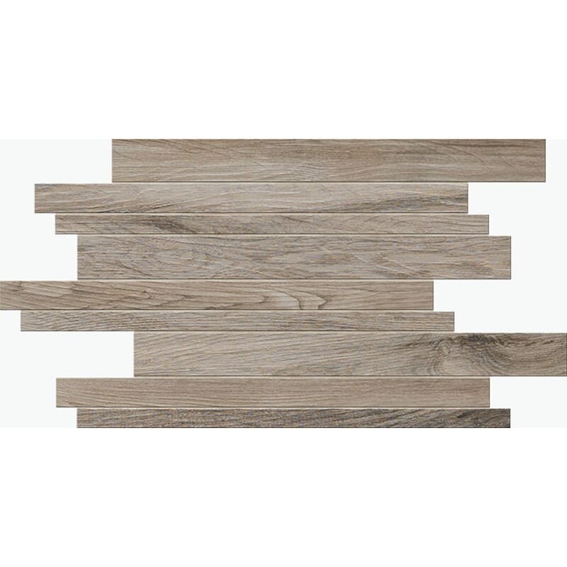 Cannelle Natural Muretto Wood Look Porcelain Mosaic 12x18