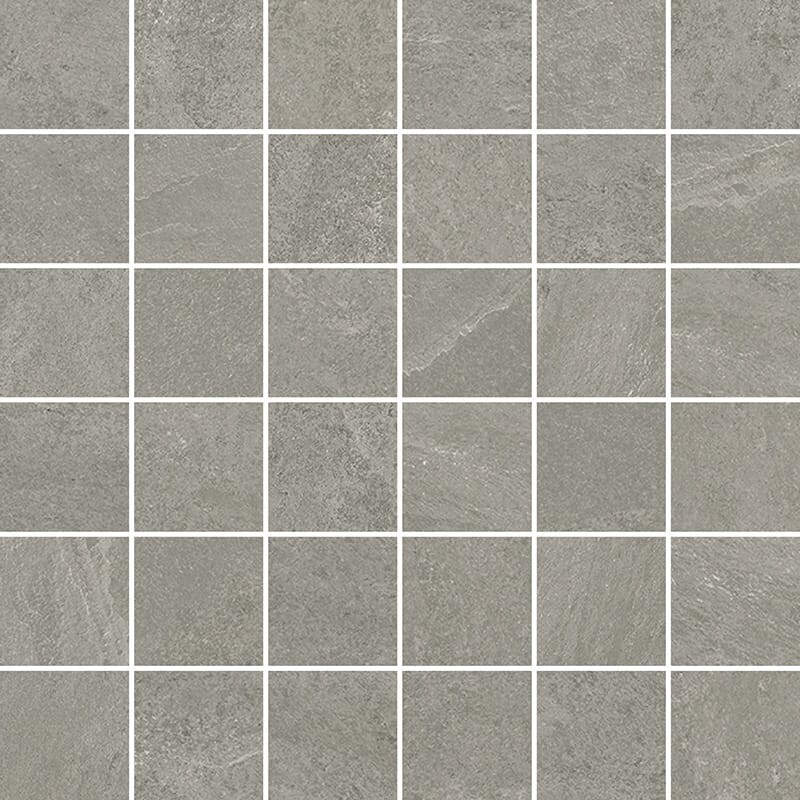 Mosaico de porcelana gris claro natural 2x2 aspecto pizarra 12x12