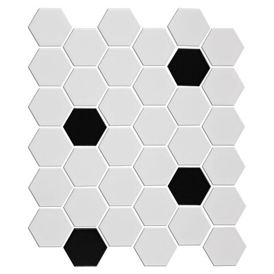 Mosaico de porcelana Alpine Matte Hexagon 2 10 3/4x12 3/8