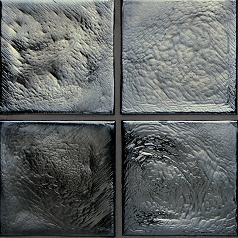 Pewter Iridescent Glass Tile 10x10