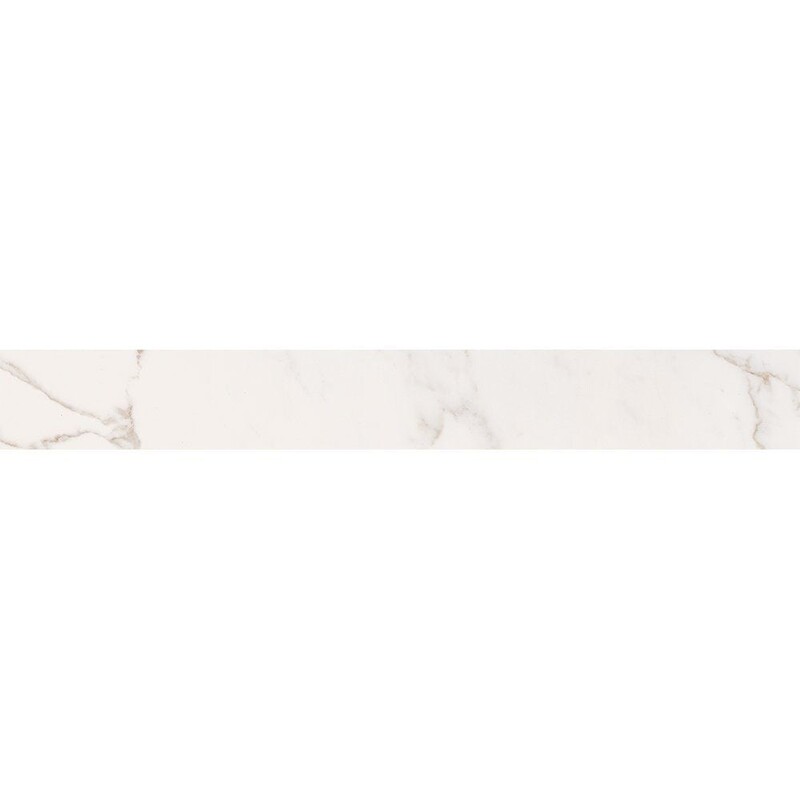 Statuario Polished Battiscopa Marble Look Porcelain Moldings 3×24