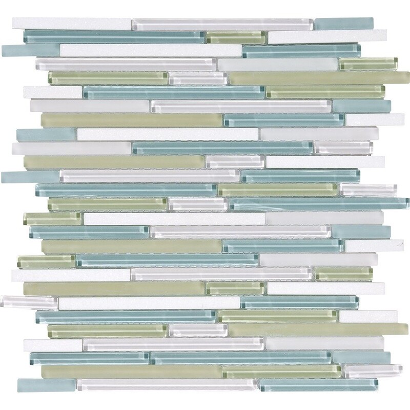 Lluvia De Verano Glossy Liner Blend Glass Mosaics 12×12