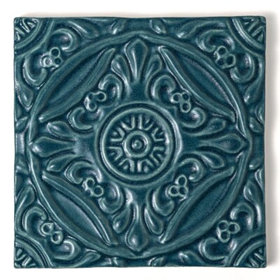 Mar Leather Medallion Ceramic Accent Tiles 6×6