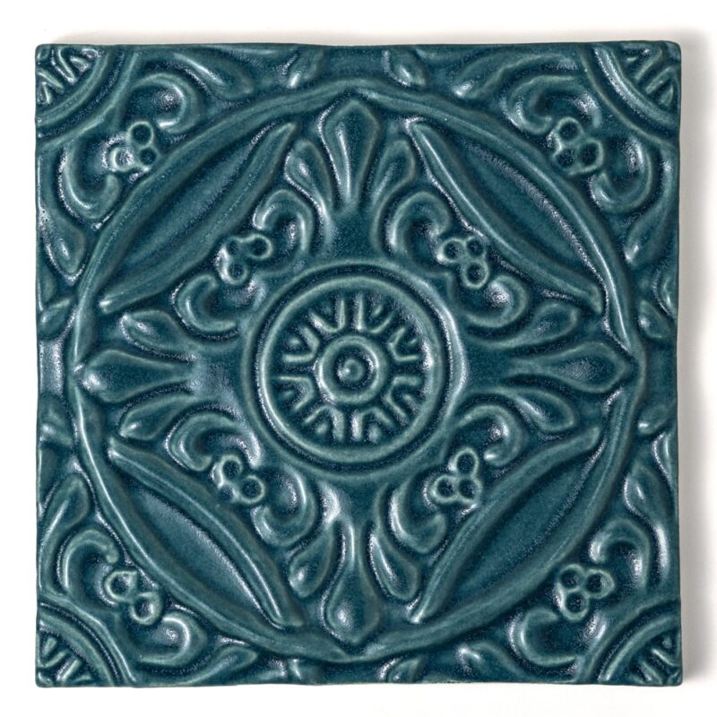 Mar Leather Medallion Ceramic Accent Tiles 6×6