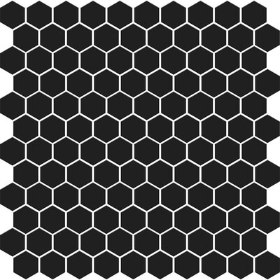Mosaico Cerámico Hexágono Negro Mate 12x12
