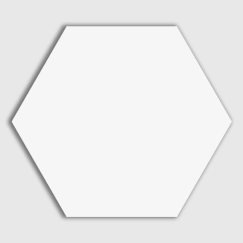 White Matte Hexagon Ceramic Tile 8 1/4