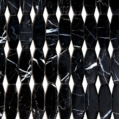 Oval Ölçekli Siyah, Diana Royal Honlanmış Mermer Su Jeti Dekorları 11x12