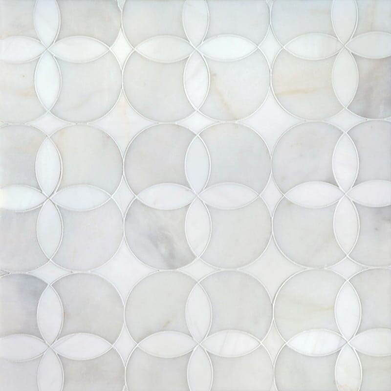 Constantine Afyon White, Dolomite Multi Finish Marble Waterjet Decos 13 5/8x13 5/8