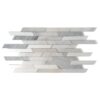 Afyon White, Avenza Light, Glacier, Snow White Multifinish Ritmo Marble Mosaics 8 13/16×14 5/16