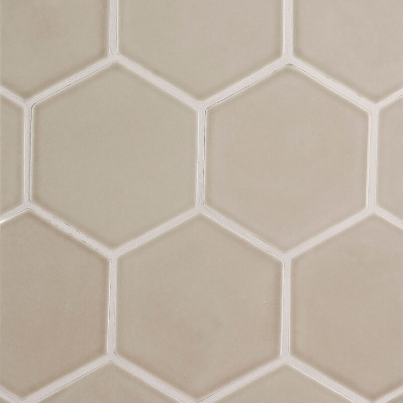 Latte Glossy Hexagon 5 Ceramic Tiles 5 (DC00182)
