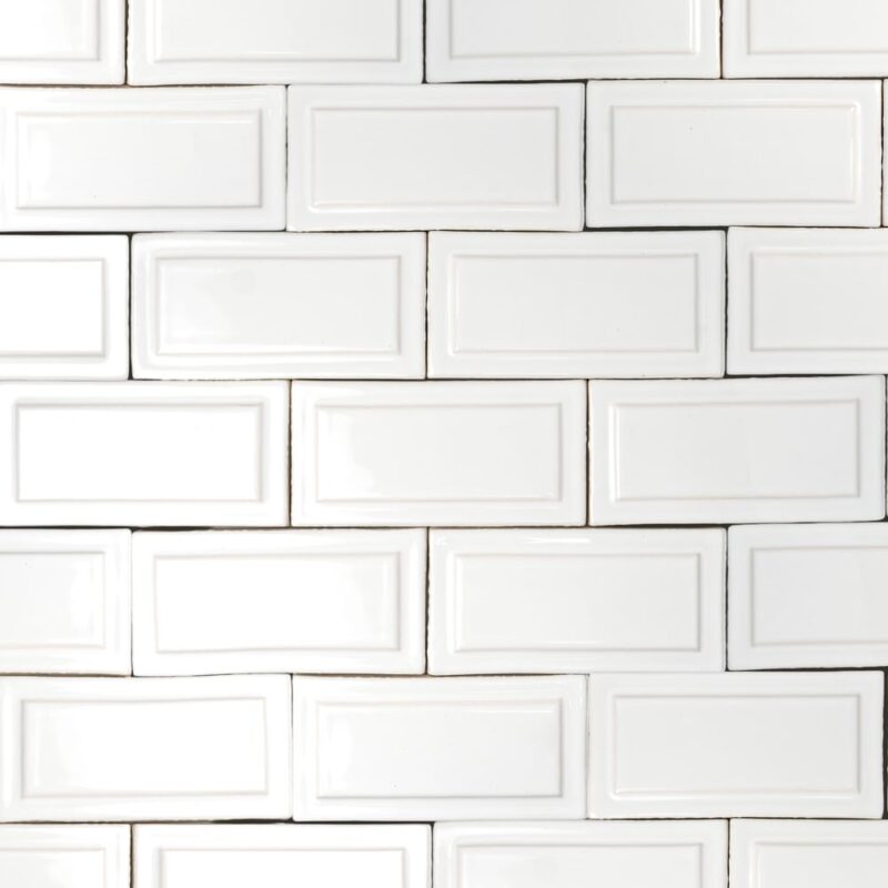 Royal White Glossy Ennis Ceramic Accent Tiles 3×6 (DC00233)