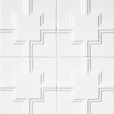 Piastrelle decorative in ceramica lucida Royal White Link 6×6