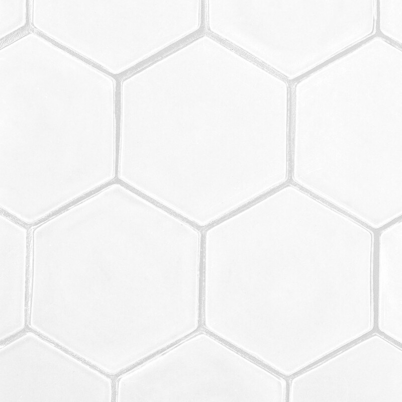Royal White Glossy Hexagon 5 Ceramic Tiles 5