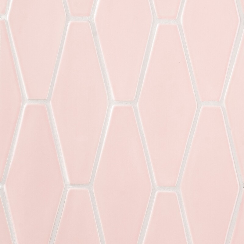 Rosie Glossy Longest Hexagon Ceramic Tiles 3×7 7/8