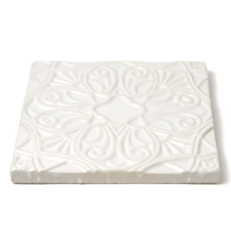 Satin Cotton Matte Filigree Ceramic Accent Tiles 6×6 (DC00323)