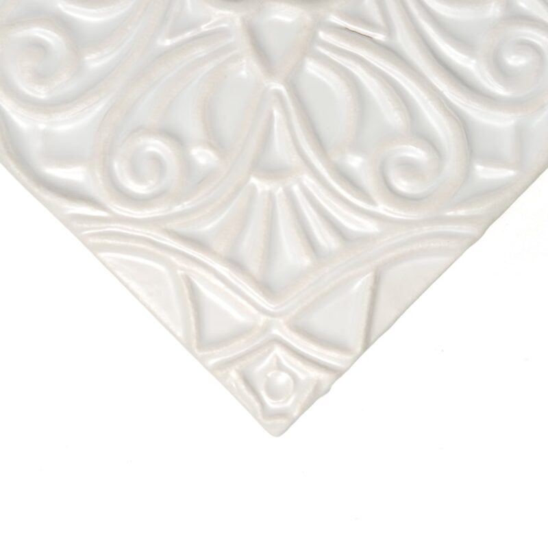 Satin Cotton Matte Filigree Ceramic Accent Tiles 6×6 (DC00323)