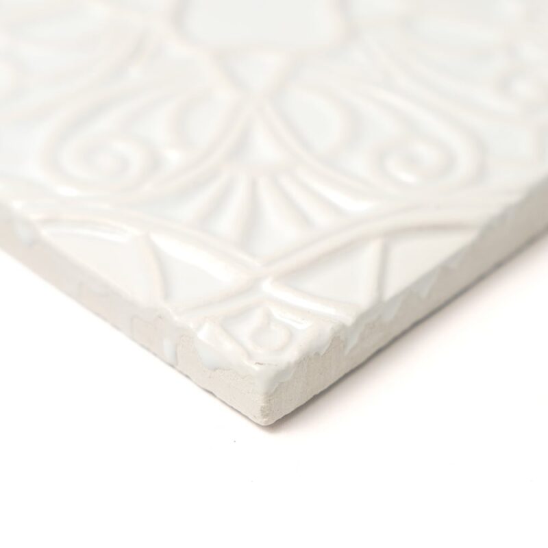 Satin Cotton Matte Filigree Ceramic Accent Tiles 6×6 (DC00323)