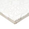 Royal White Glossy Filigree Ceramic Accent Tiles 6×6 (DC00348)