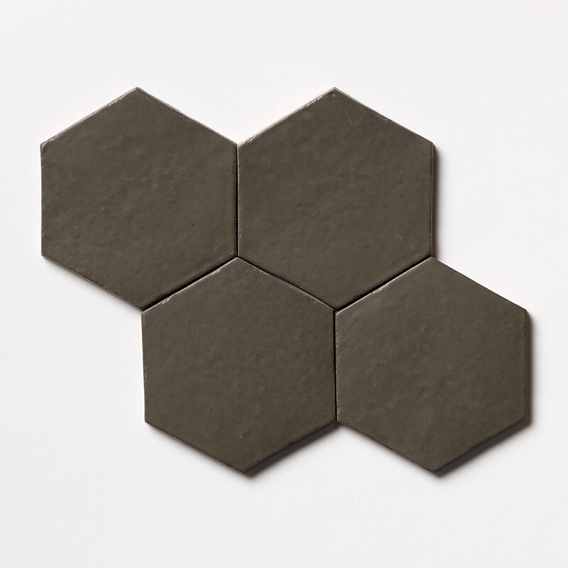 Olivin Matte Hexagon 5 Glazed Terracotta Tiles 5×5