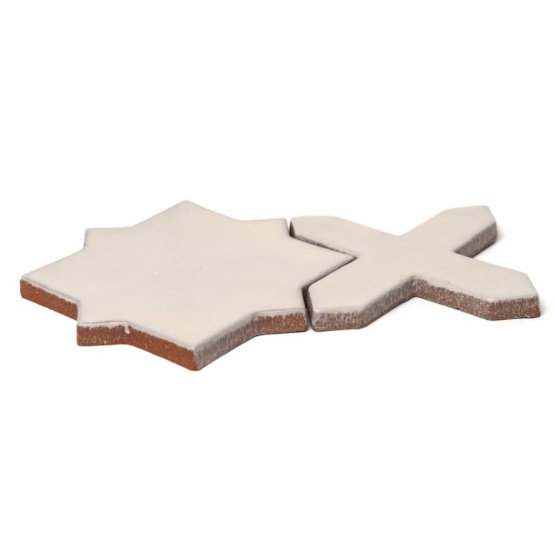 Seine Matte Star And Cross Pattern Glazed Terracotta Tiles 4×4 (DC00487)