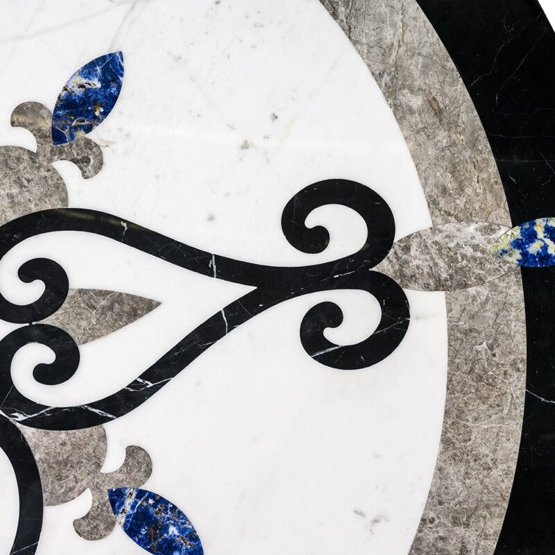 Celina Multi Finish Round Marble Medallion 36” Radius 36×36