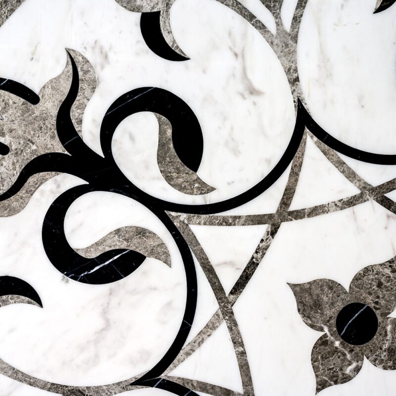 Rafeal Multi Finish Round Marble Medallion 36” Radius 36×36
