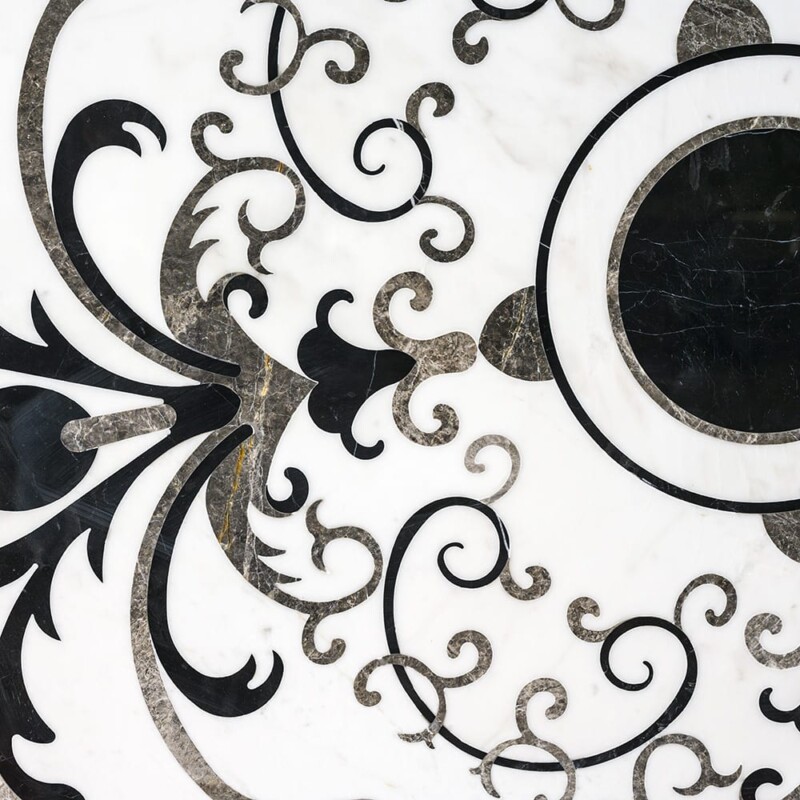 Florans Multi Finish Round Marble Medallion 36” Radius 36×36