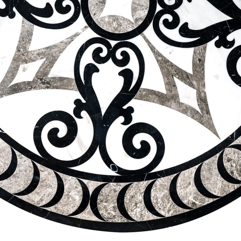Galicia Multi Finish Round Marble Medallion 36” Radius 36×36