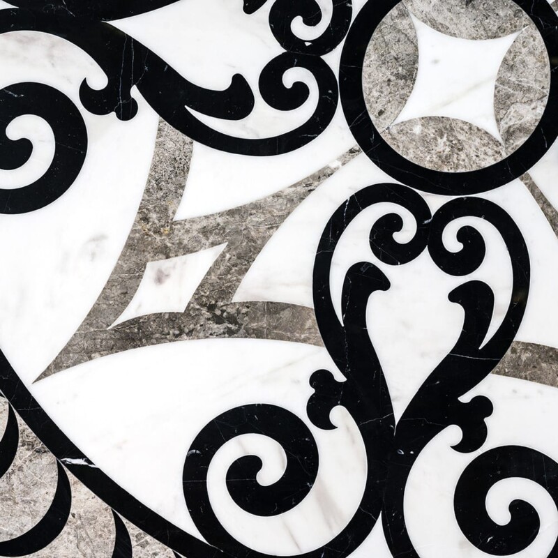 Galicia Multi Finish Round Marble Medallion 48” Radius 48×48