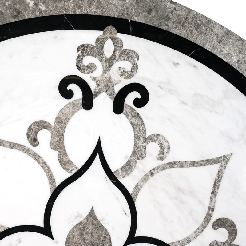 Grace Multi Finish Round Marble Medallion 36” Radius 36×36