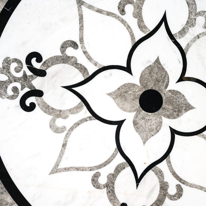 Grace Multi Finish Round Marble Medallion 48” Radius 48×48