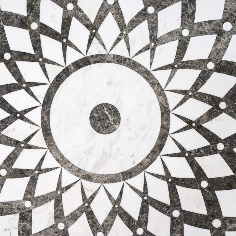 Versilys Multi Finish Round Marble Medallion 48” Radius 48×48