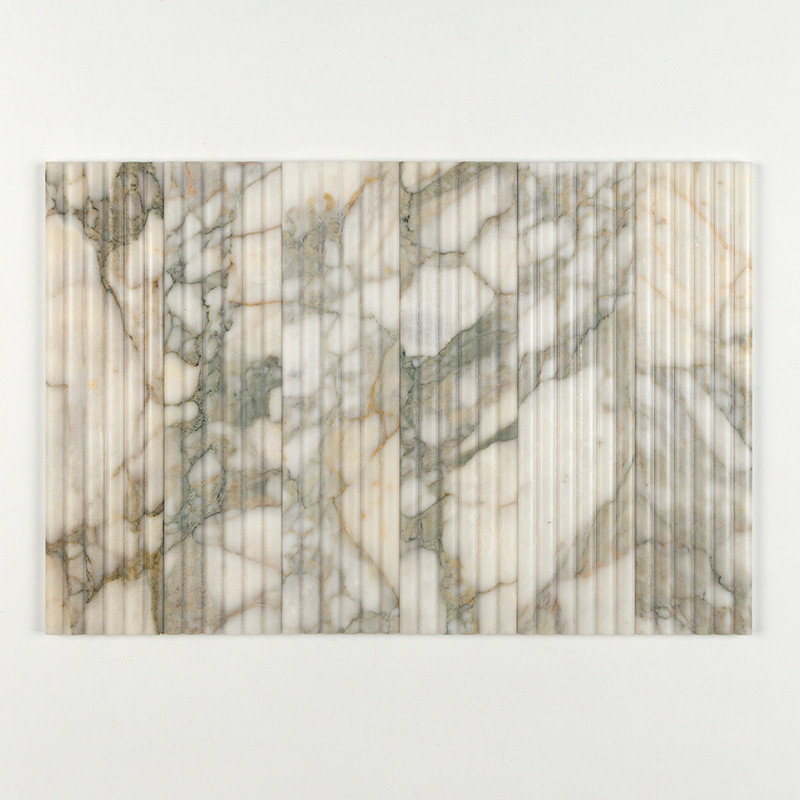 Calacatta Green Honed Flute Trim Marble Accent Tiles 6×24