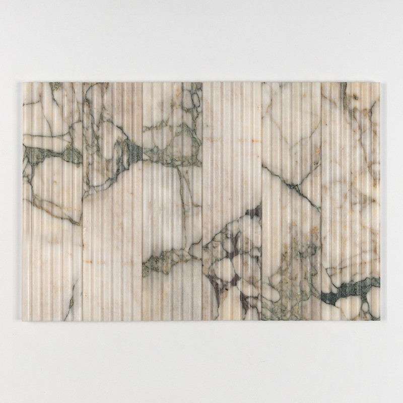 Calacatta Green Honed Flute Trim Marble Accent Tiles 6×24