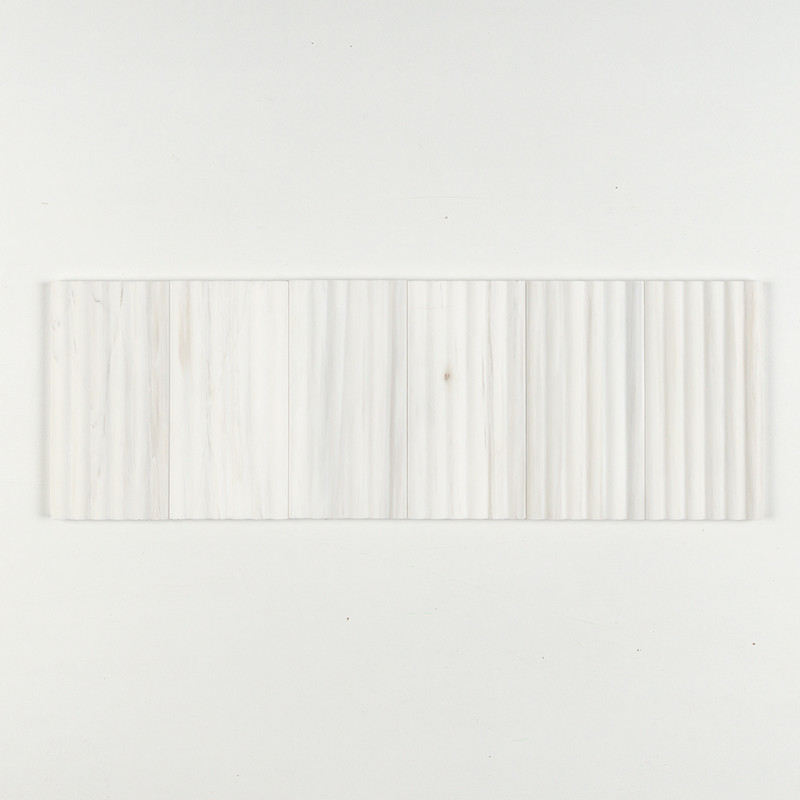 Bianco Dolomiti Classic Honed Flute Trim Marble Accent Tiles 6×12