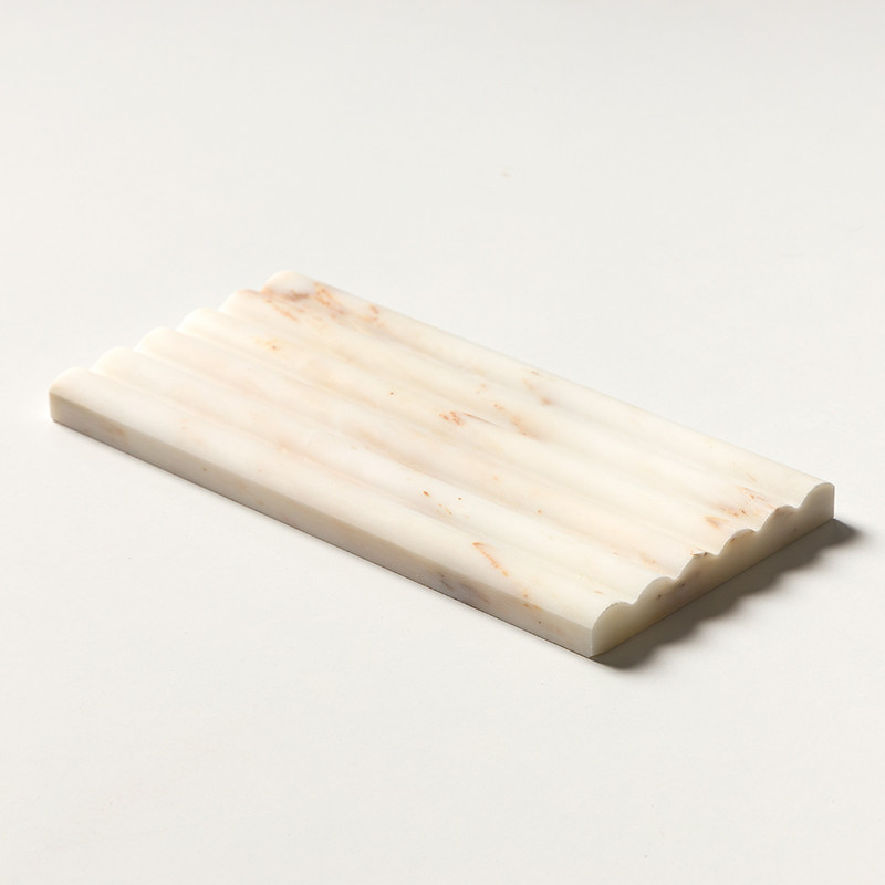 Calacatta Amber Honed Flute Trim Marble Accent Tiles 6×12