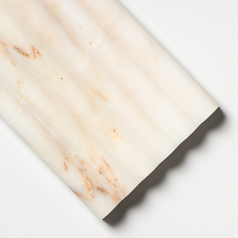 Calacatta Amber Honed Flute Trim Marble Accent Tiles 6×12