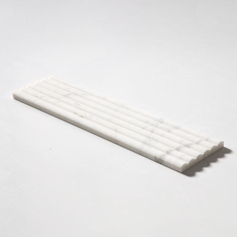 Calacatta Gold Royal Honed Flute Trim Marble Accent Tiles 6×24