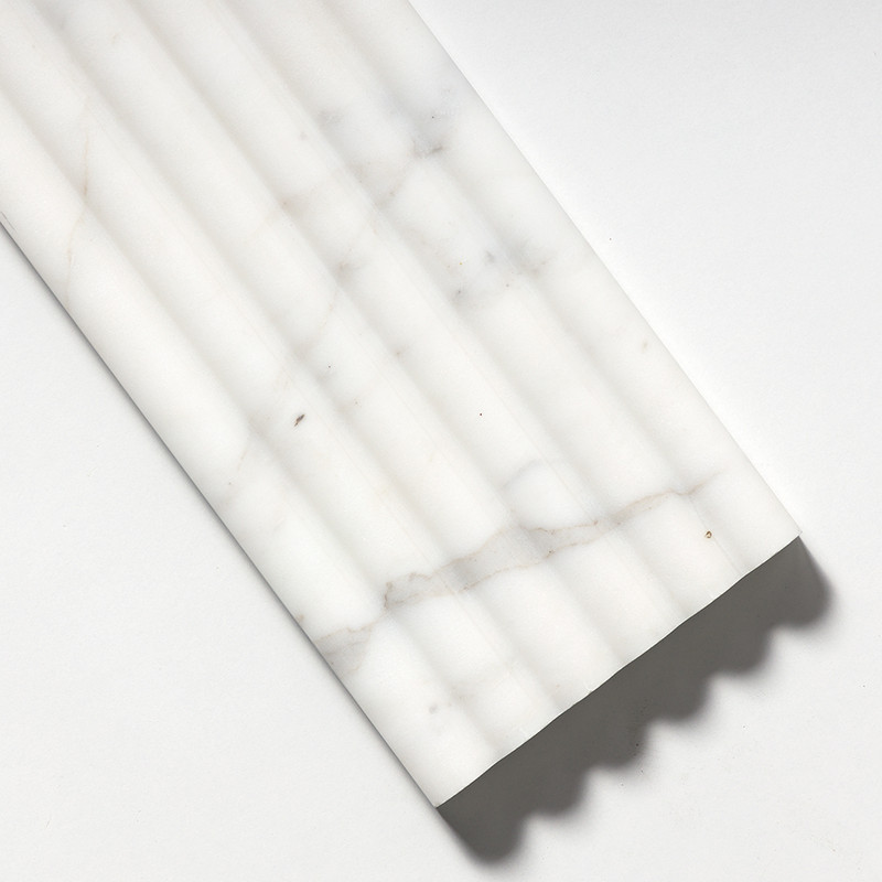 Calacatta Gold Royal Honed Flute Trim Marble Accent Tiles 6×24