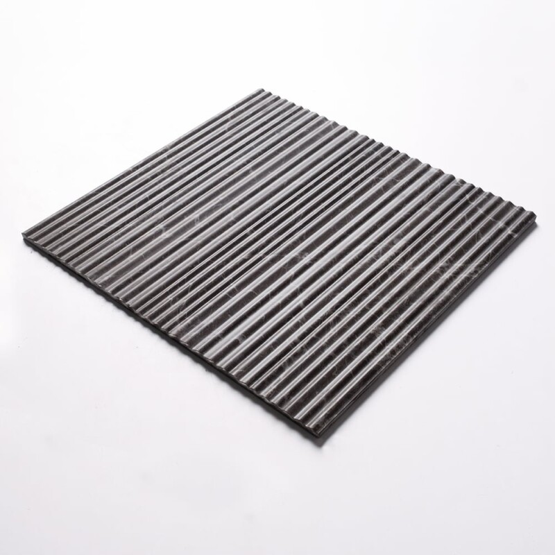 Iris Black Honed Thin Fluted Marble Accent Tiles 18×18