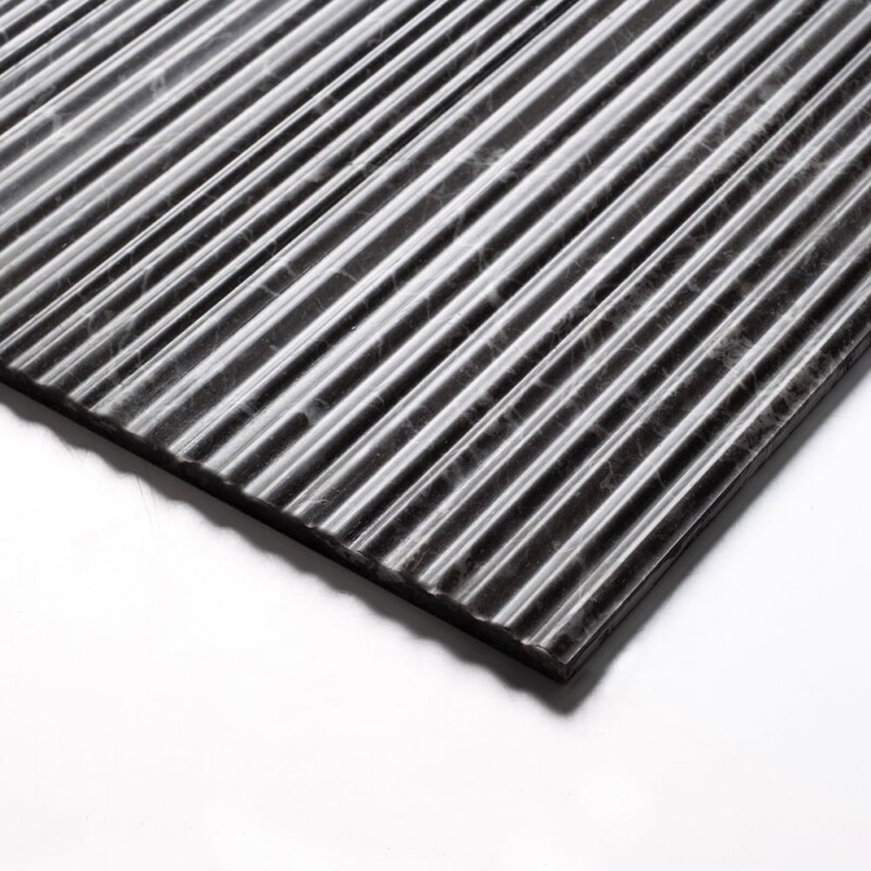 Iris Black Honed Thin Fluted Marble Accent Tiles 18×18