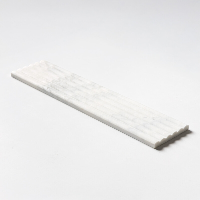 Calacatta Renaissance Honed Flute Trim Marble Accent Tiles 6×24