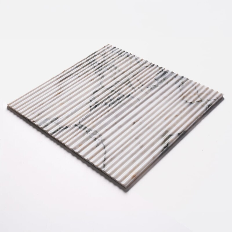 Calacatta Green Honed Thin Fluted Marble Accent Tiles 18×18