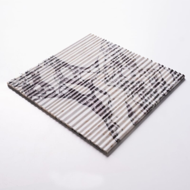 Calacatta Viola Honed Thin Fluted Marble Accent Tiles 18×18
