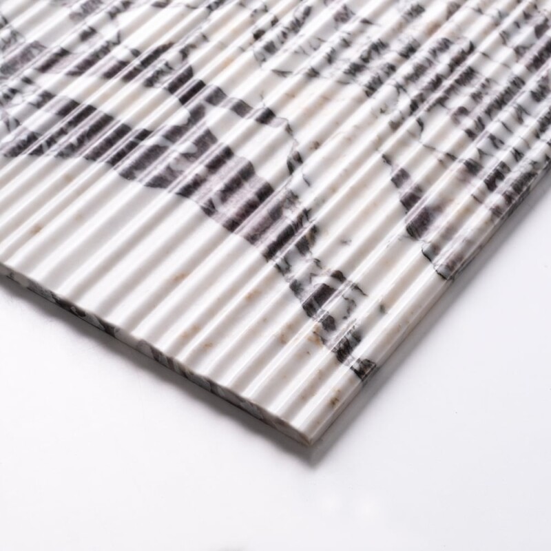 Calacatta Viola Honed Thin Fluted Marble Accent Tiles 18×18