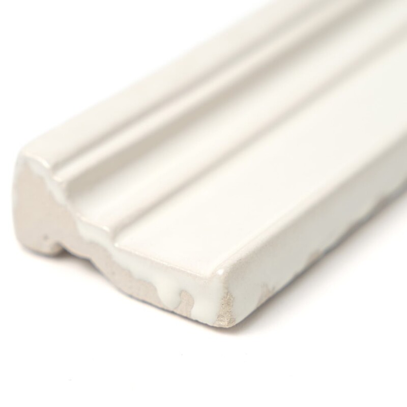 Marsala Bianco Glossy Ogee Trim Ceramic Moldings 2×6