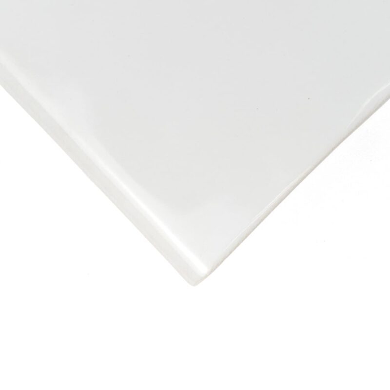 Royal White Glossy Bullnose Ceramic Moldings 6×6 (ML80094)