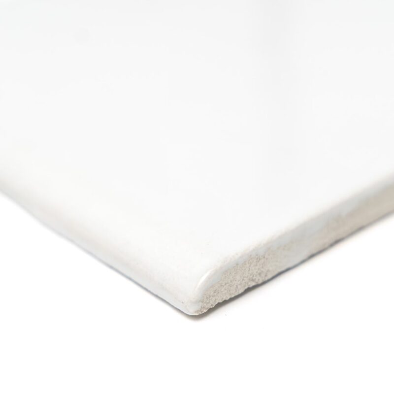 Royal White Glossy Bullnose Ceramic Moldings 6×6 (ML80094)