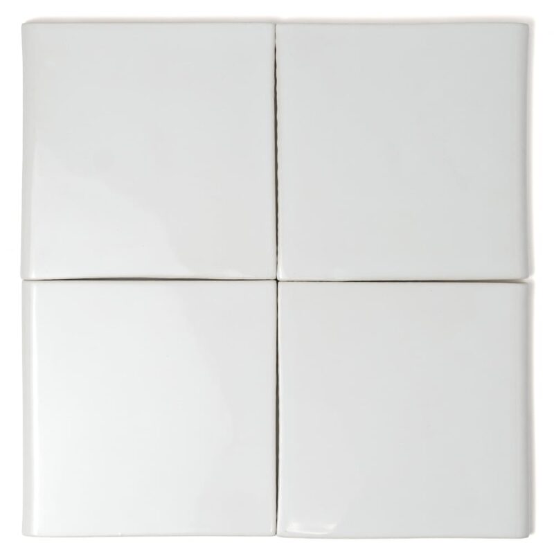 Royal White Glossy Bullnose Ceramic Moldings 6×6 (ML80094)