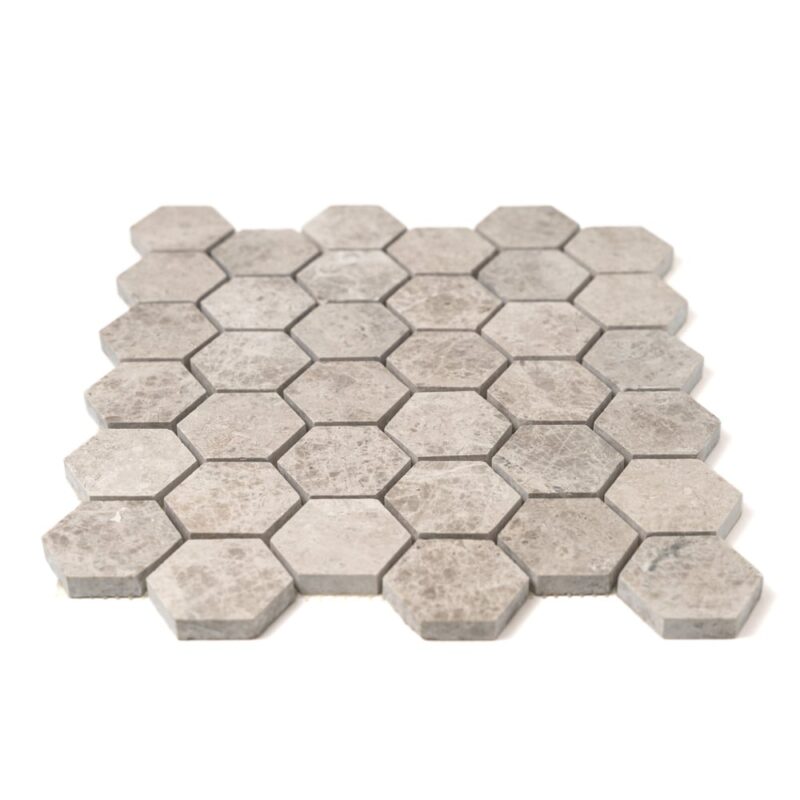 Silver Shadow Polished Hexagon Marble Mosaics 10 3/8×12 (MS01059)